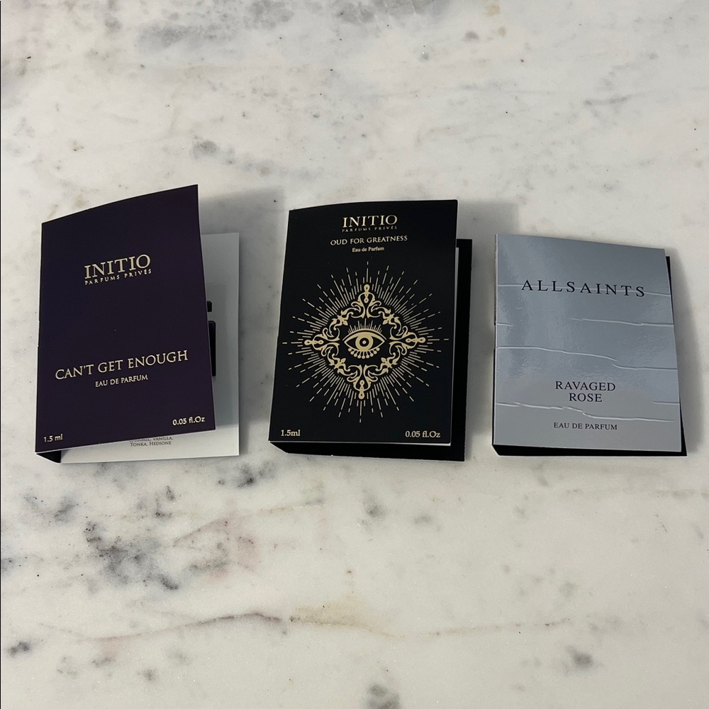 Initio & AllSaints Fragrance Sample Set - Purple, Black, Silver